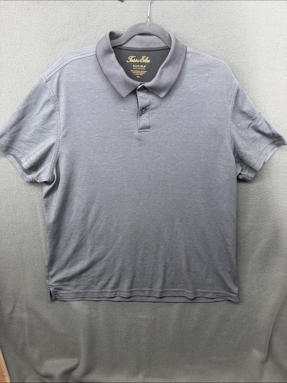 Tasso Elba Supima Light Gray Men's Polo Shirt A35